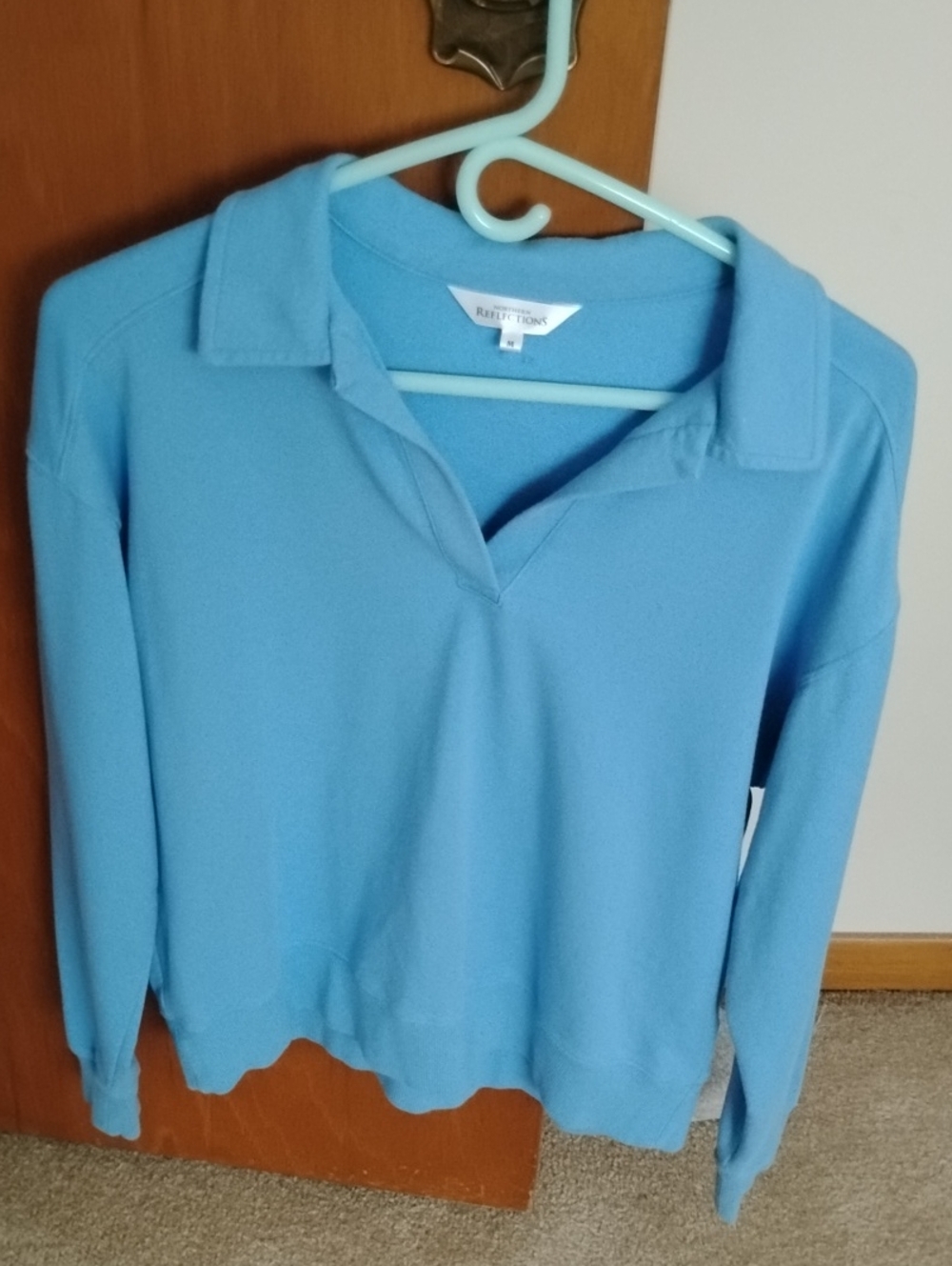 Northern Reflections Light Blue Collared V-Neck Sweater